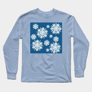 Dreidel Paper Snowflakes - Happy Hanukkah - Dark Blue Long Sleeve T-Shirt